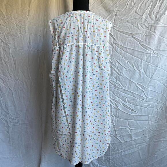 handmade white sleeveless heart shift nightgown size large modest sleepwear - Picture 8 of 8